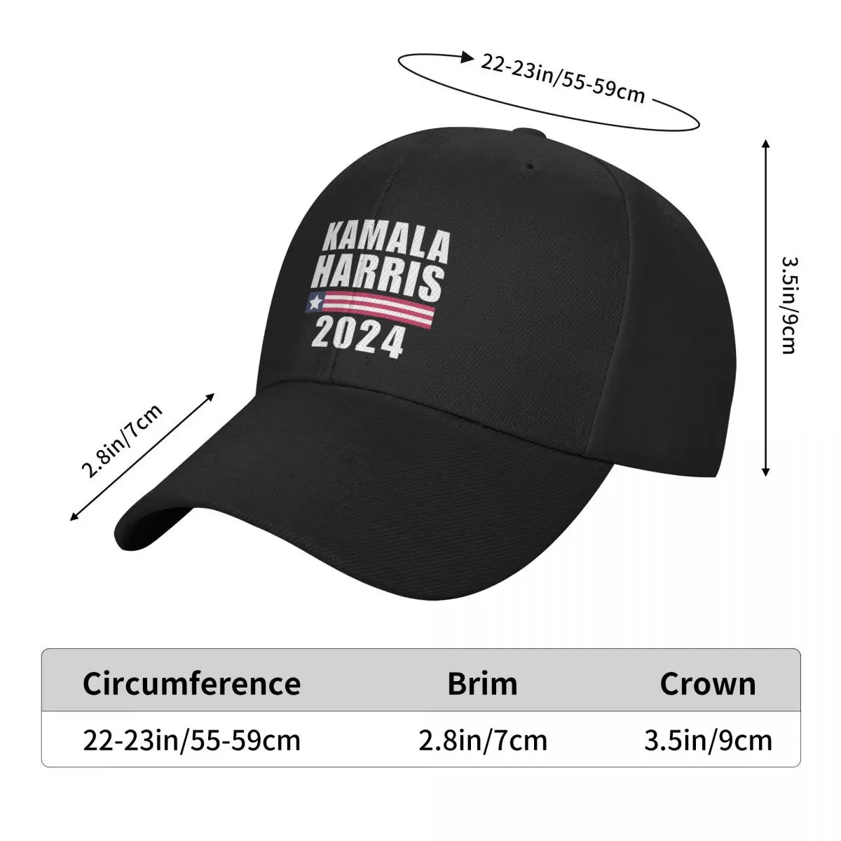 Kamala Harris 2024 Madam President Baseball Cap Daily Headwear For Women Men Sun Hat Adjustable Fit