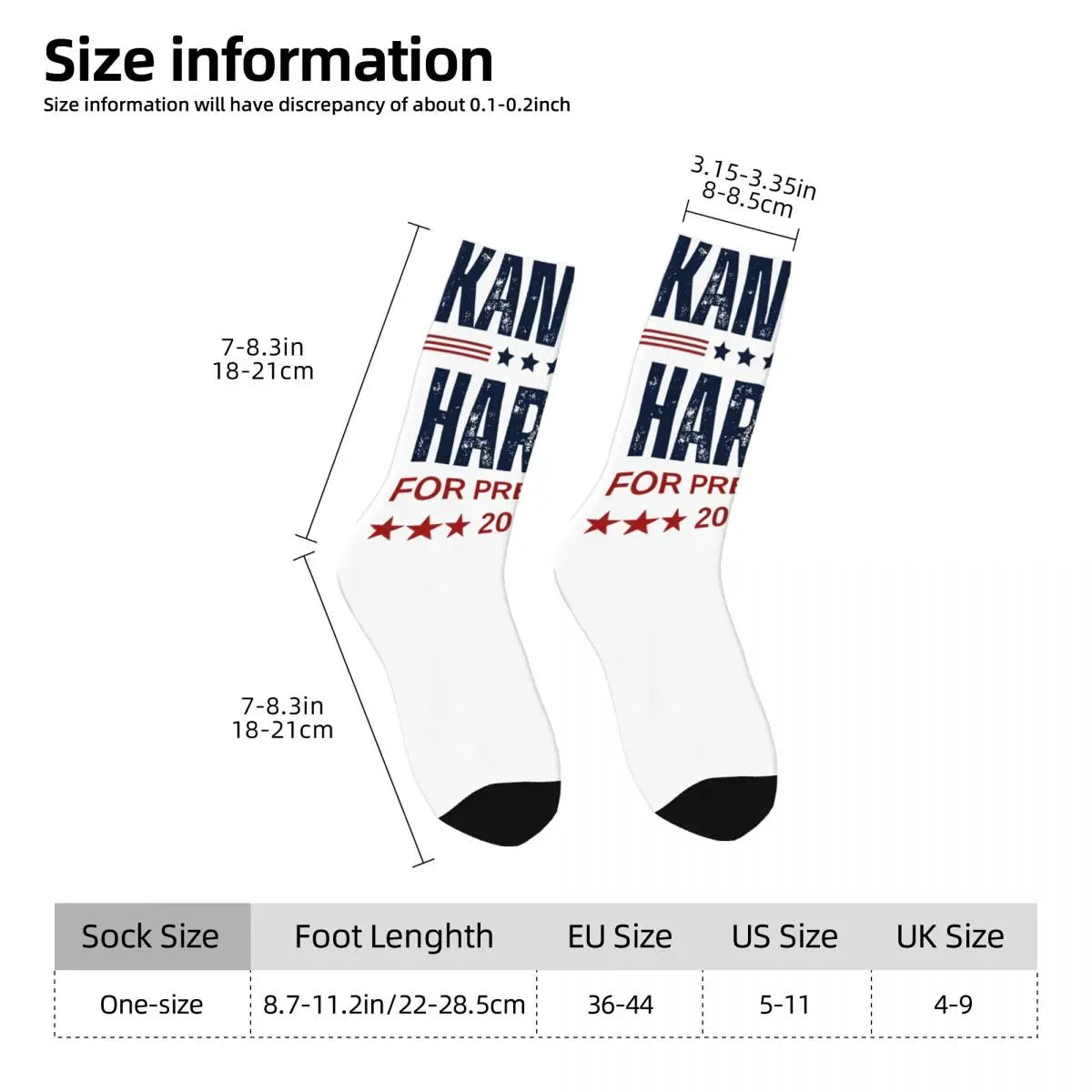 Crazy Design Men's Women's Kamala Harris 2024 Election Dress Socks Product Cozy Socks Cotton Best Gifts