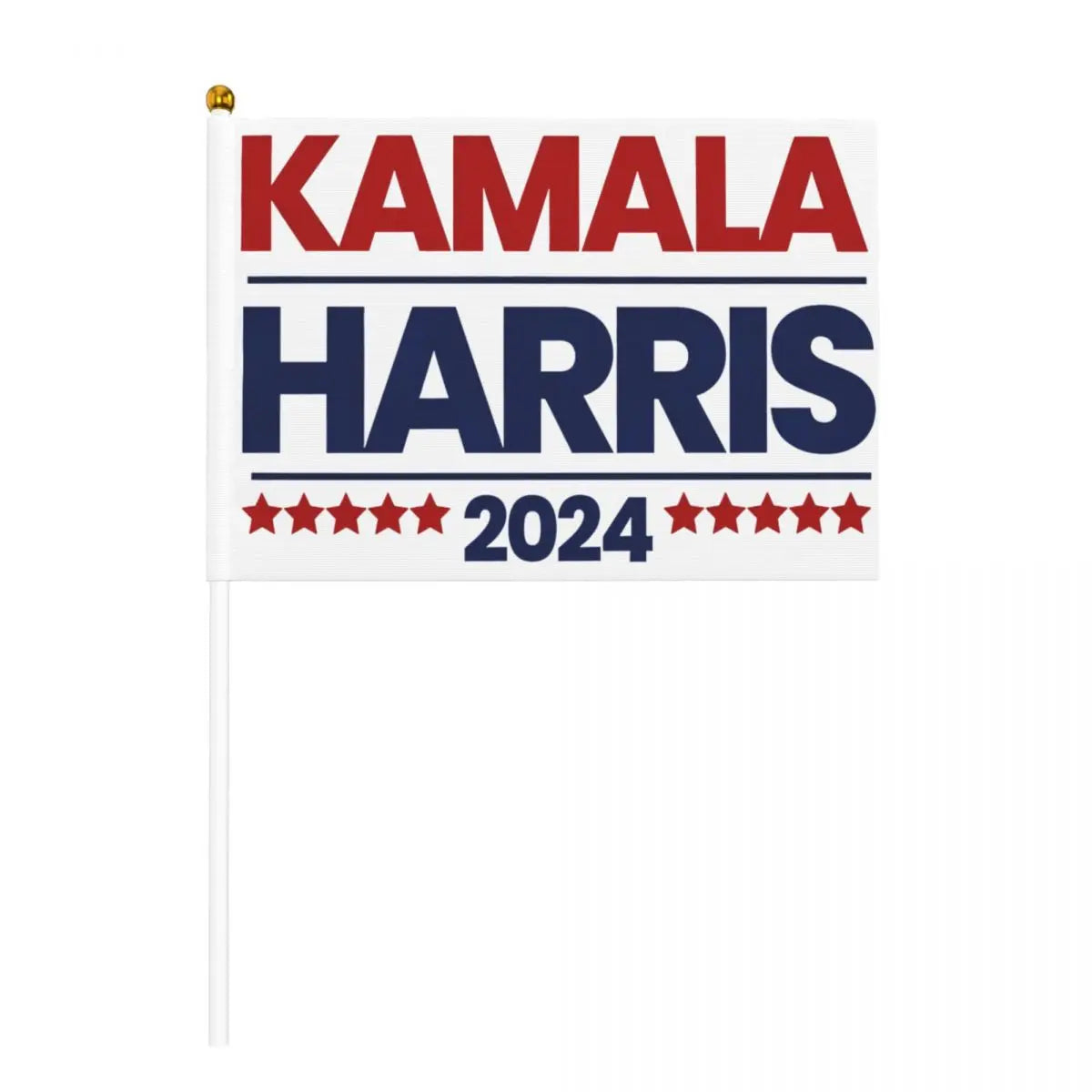 Small Kamala Harris 2024 Election Joe Biden Flags on Stick 5.5x8.3 inch 10 Pack Handheld Flags Golden Spear Top